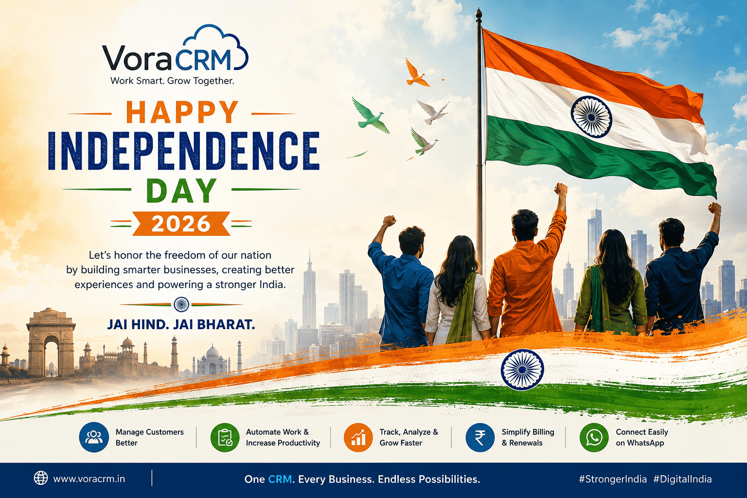 Independence Day 2026: Building a Stronger India Through Digital Growth | VoraCRM